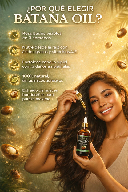 Aceite de batana – 100% puro y natural de Honduras para el crecimiento del cabello, elimina las puntas abiertas, mejora el brillo y la nutrición para todo tipo de cabello